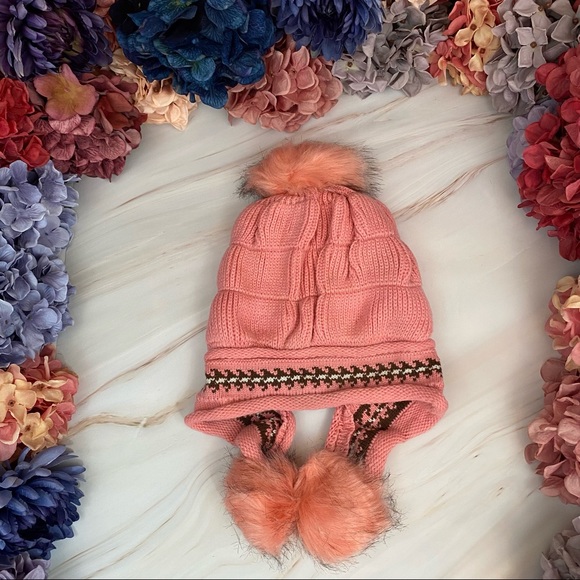 Chic Pink Fleece Lined Beanie with Fur Pom Poms & Fingerless Gloves - Picture 8 of 16